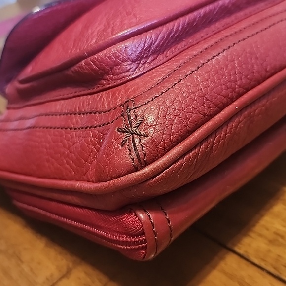 Brighton Red Crossbody Bag with Textured Leather - Picture 7 of 16